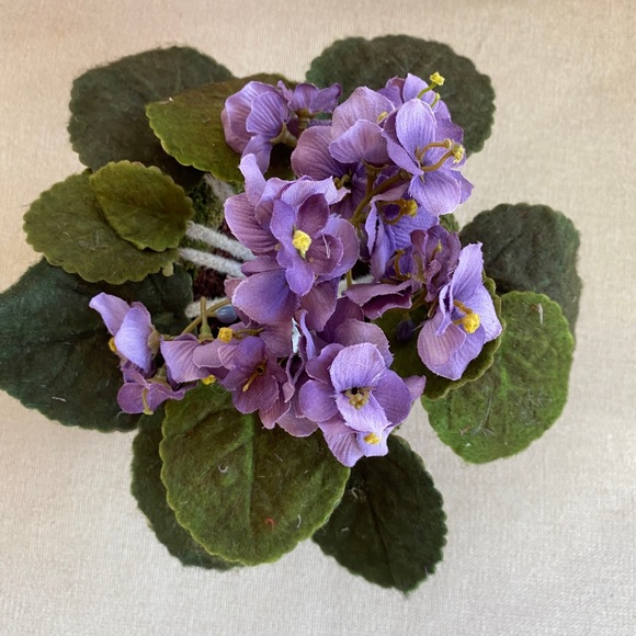 Beautiful Faux African Violet in Terracotta Pot - Picture 3 of 6